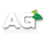 The words AG Women Connect with green leaves growing from the top of the G.