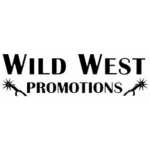 Western style typeface logo for Wild West Promotions, the word promotion is flanked by spurs.