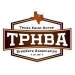 An emblem style logo featuring the shape of Texas and the letter TPHBA for the Texas Paint Horse Breeders Association.