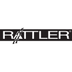 A black rectangle with the negative space spelling out Rattler.